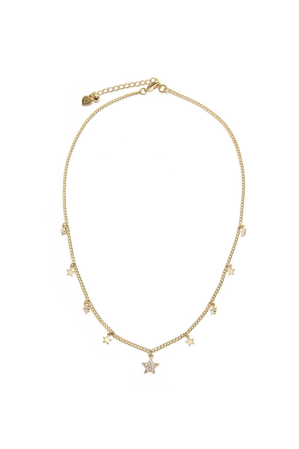 Vestopazzo Choker Multi Star Charms - Choker Necklaces in Kuwait | طوق عنق (تشوكر) بتعليقات نجوم متعددة مرصعة بالزركون