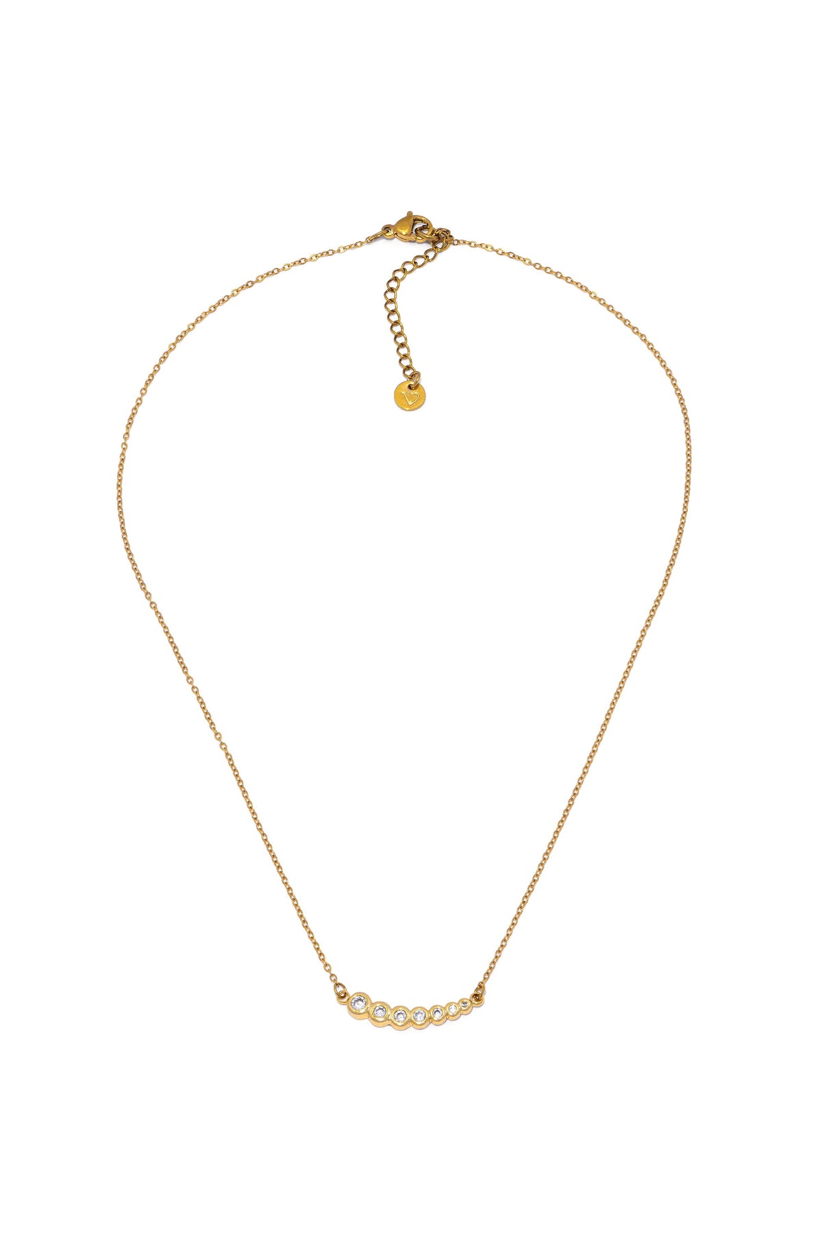 Vestopazzo Solitaire Necklace With Zircons - Necklaces in Kuwait | عقد سوليتير ناعم مرصع بصف من أحجار الزركون - Saya