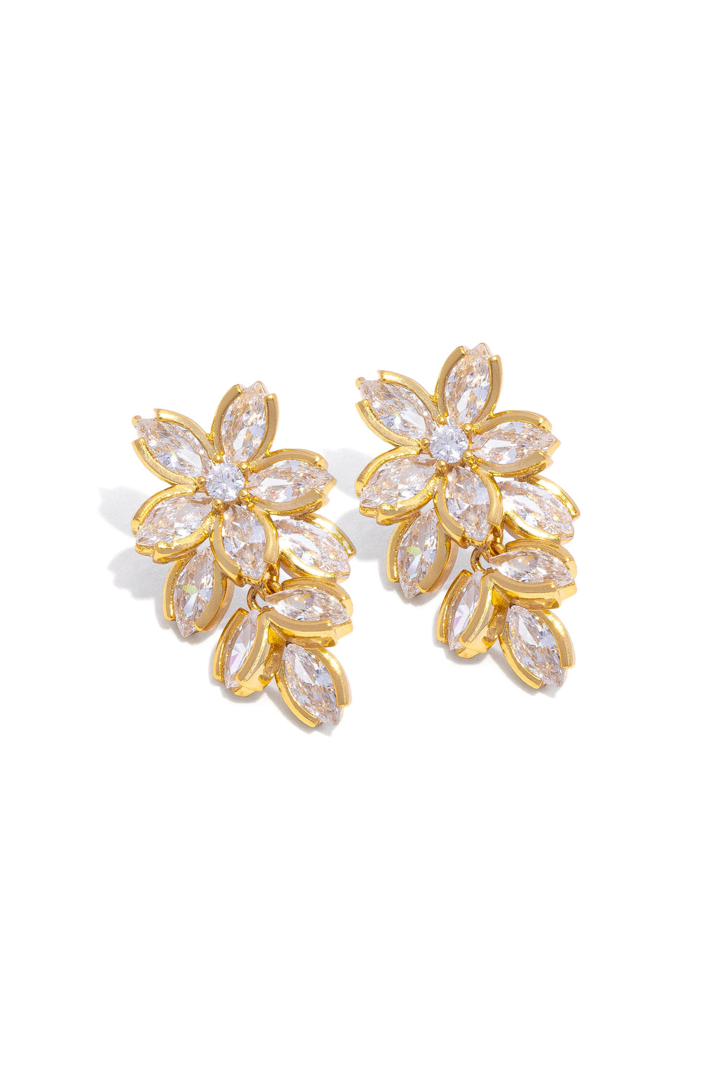 VESTOPAZZO - Flower Earrings With Zircons