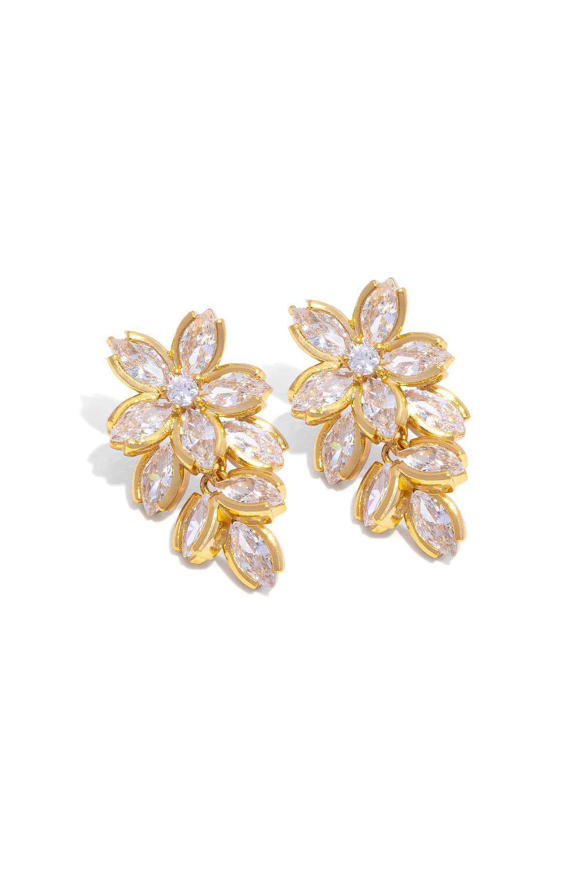 VESTOPAZZO - Flower Earrings With Zircons