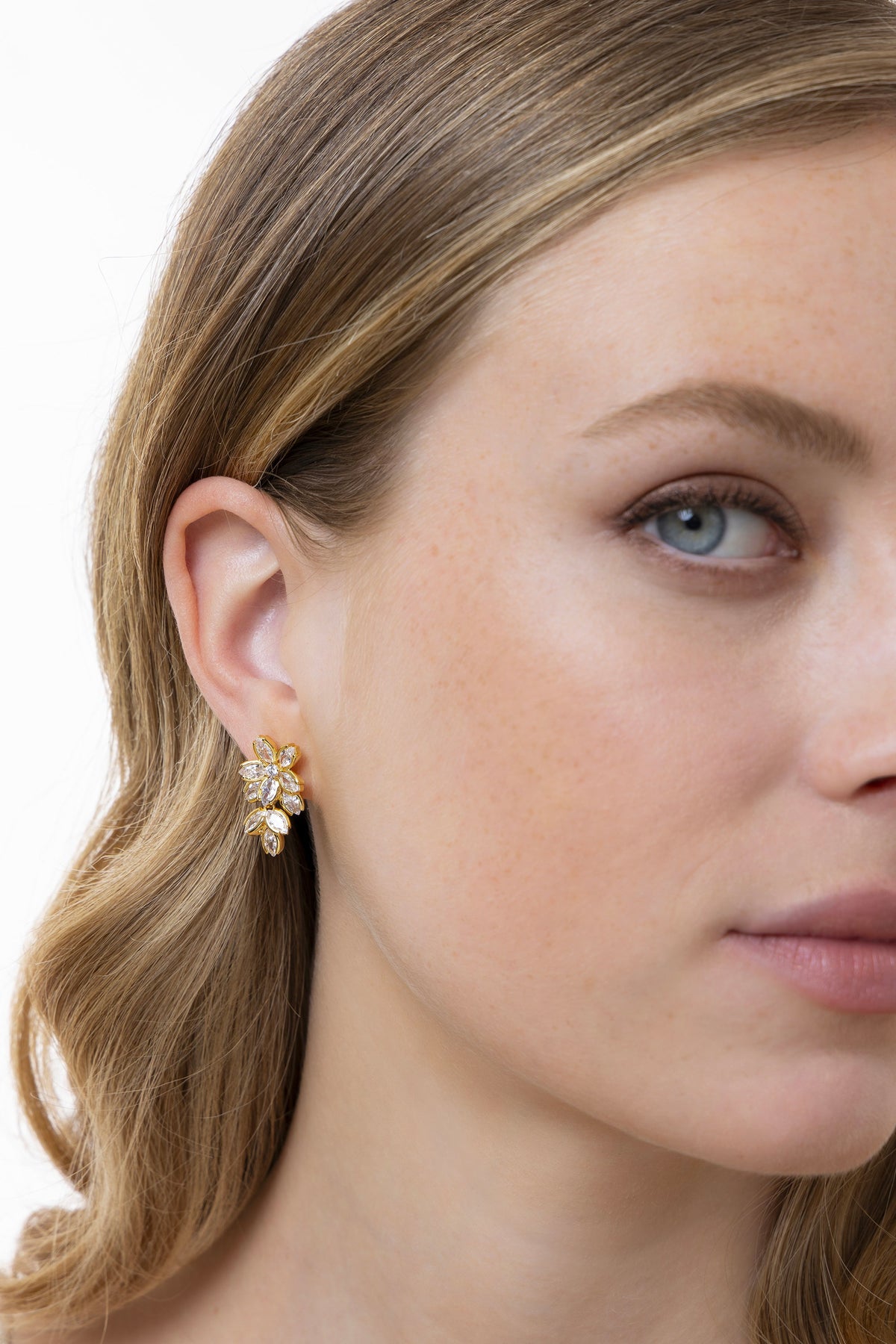 VESTOPAZZO - Flower Earrings With Zircons