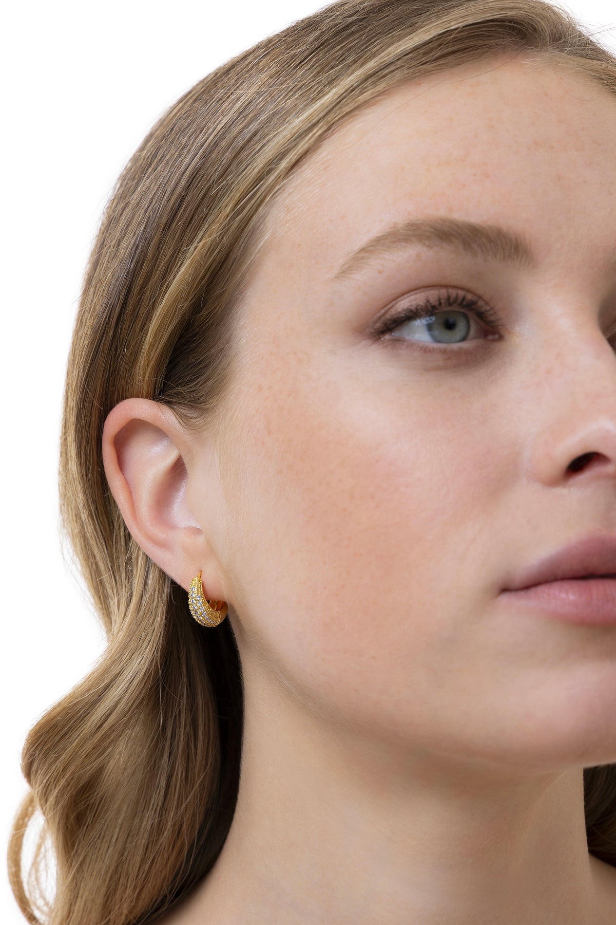 VESTOPAZZO - Domed Earrings With Zircons
