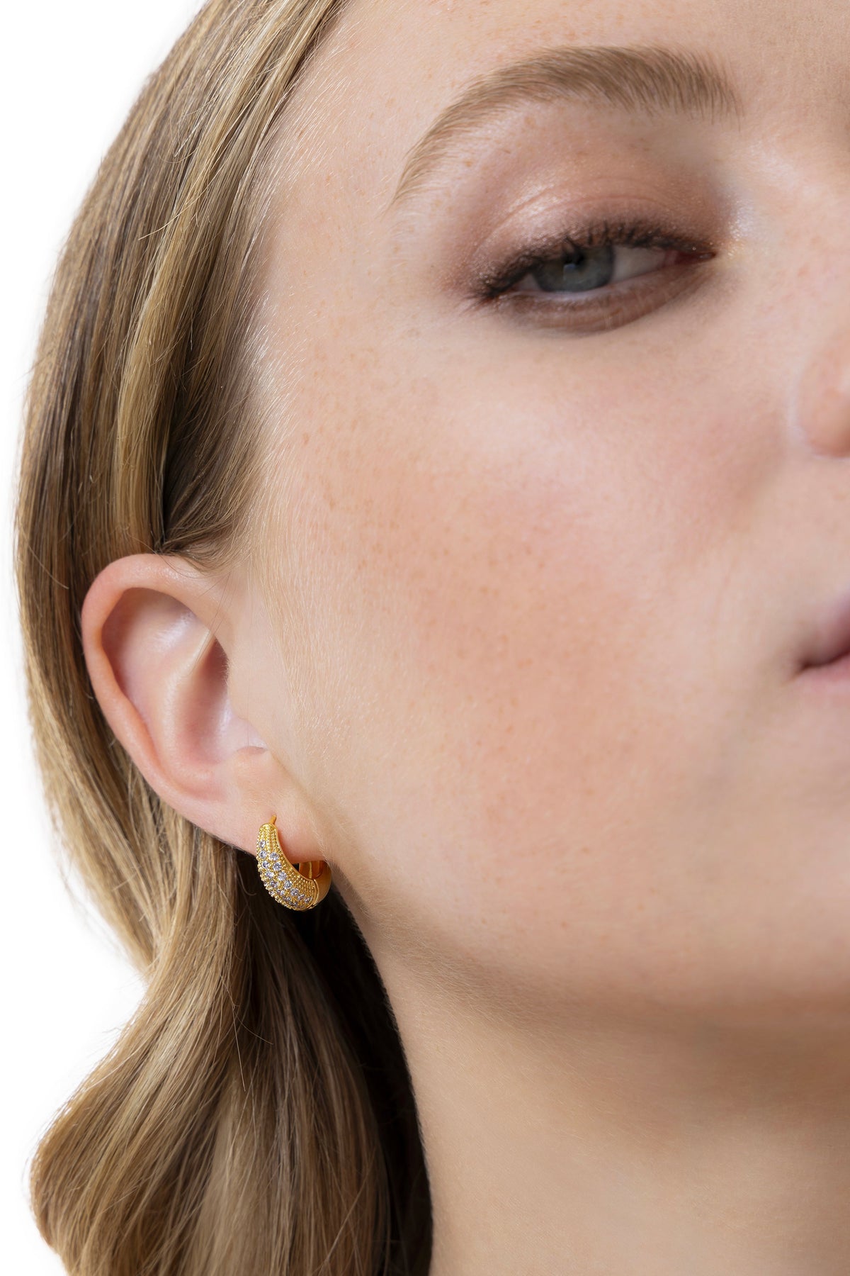 VESTOPAZZO - Domed Earrings With Zircons