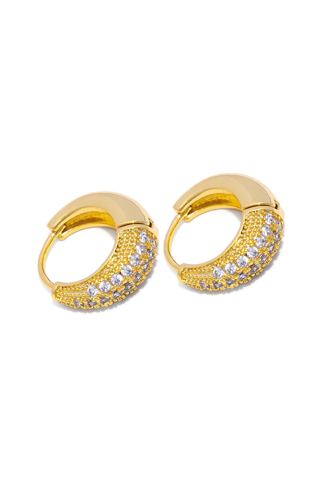 VESTOPAZZO - Domed Earrings With Zircons