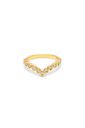 Vestopazzo Pointed Ring With Row Of Zircons - Rings in Kuwait | خاتم بتصميم V مدبب مرصع بصف من أحجار الزركون - Saya
