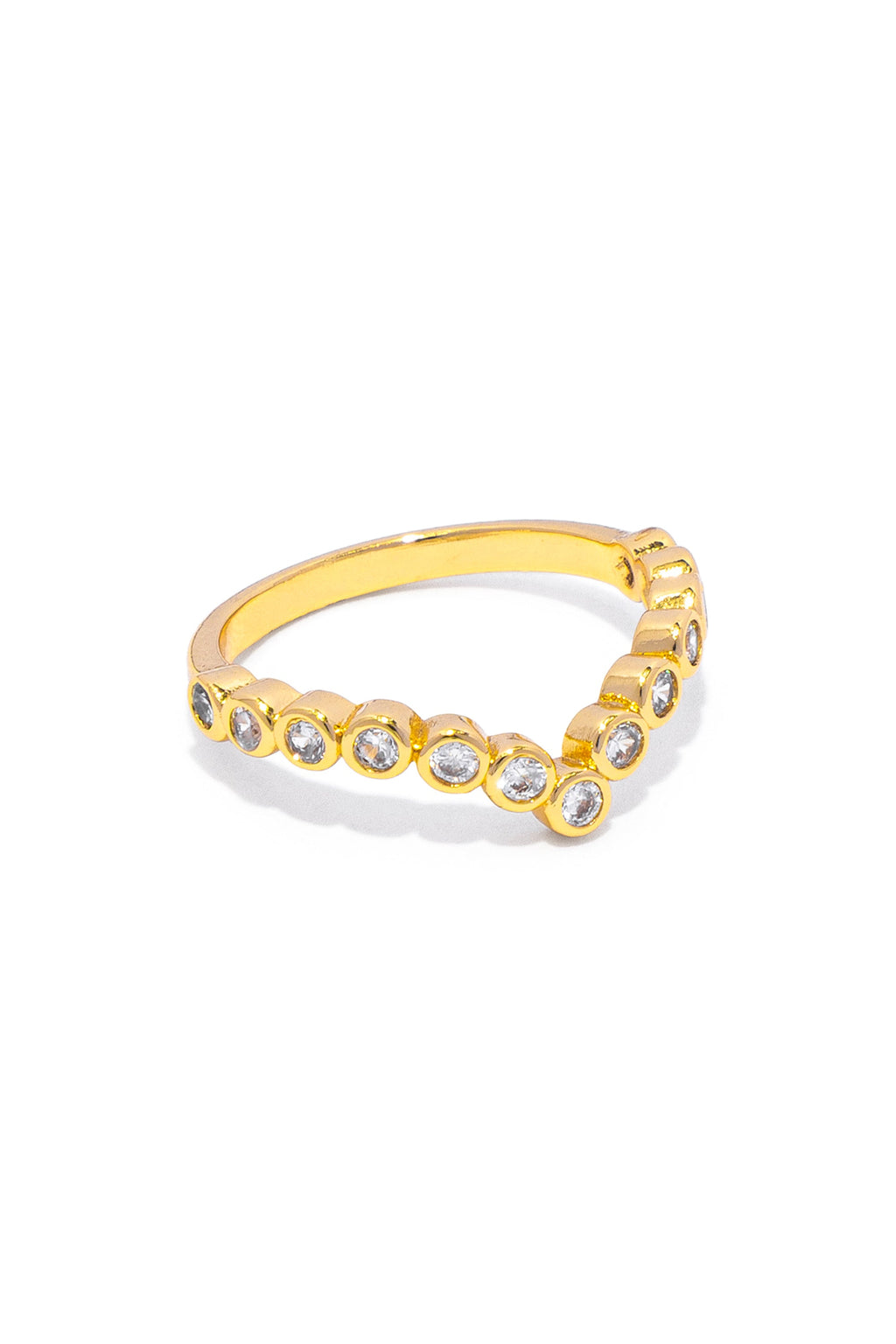 VESTOPAZZO - Pointed Ring With Row Of Zircons