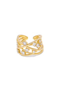 Vestopazzo Adjustable Braided Ring With Zircons - Rings in Kuwait | خاتم مضفر متداخل قابل للتعديل مرصع بأحجار الزركون -