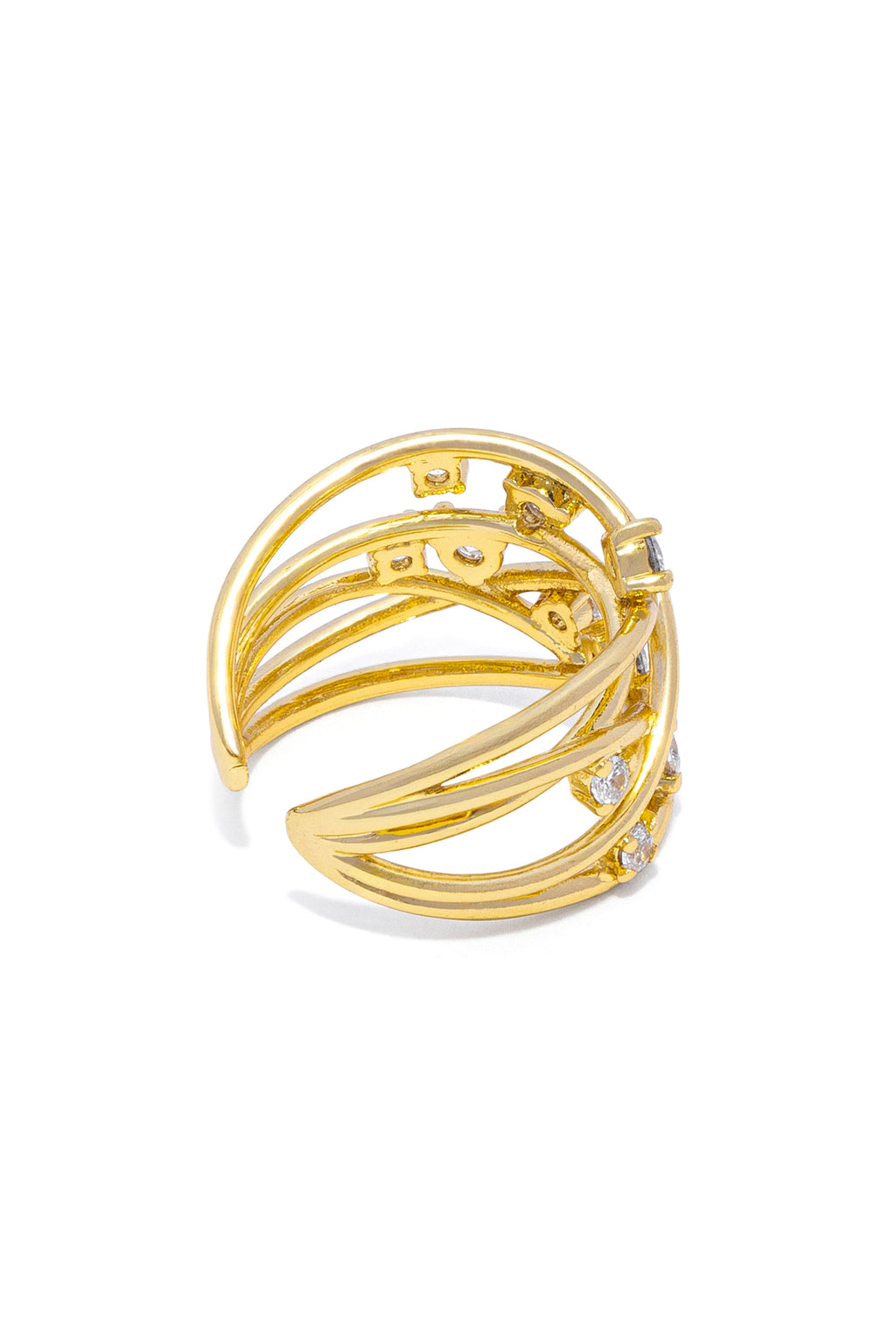 VESTOPAZZO - Adjustable Braided Ring With Zircons