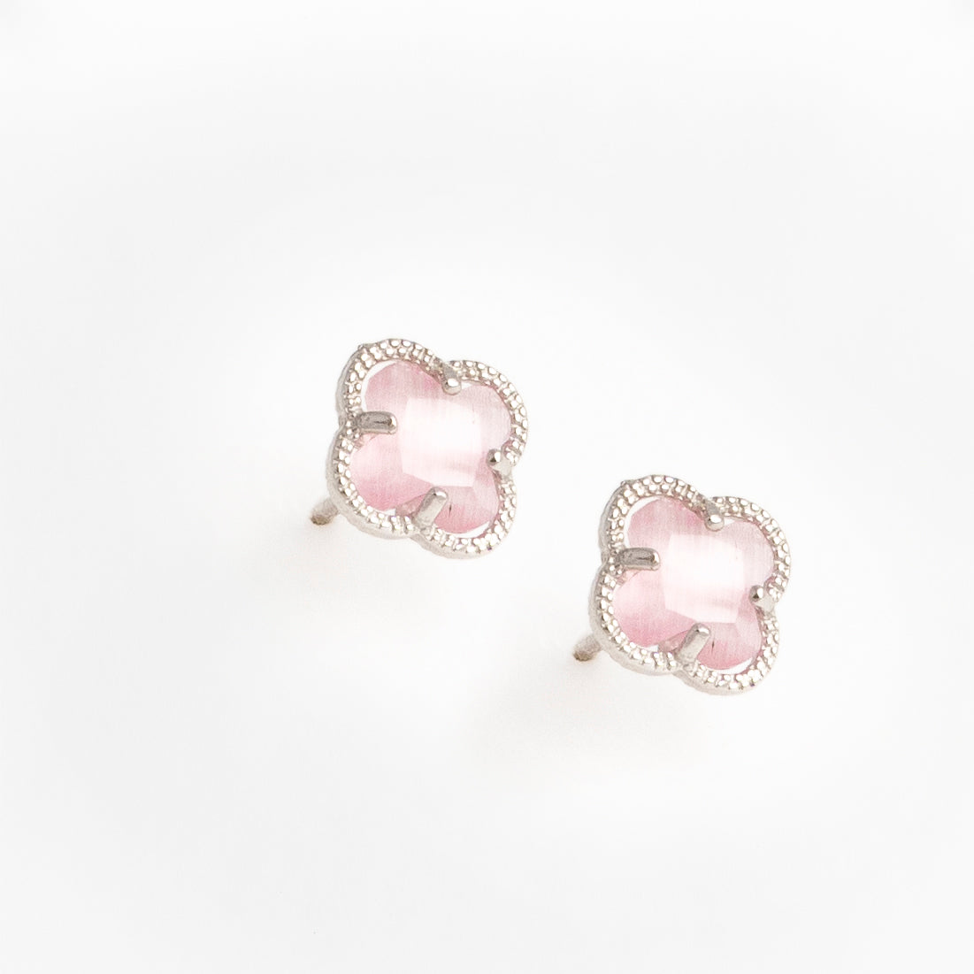 Clover | Earrings with Pink Quartz
