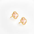 Clover | Earrings with Pink Quartz