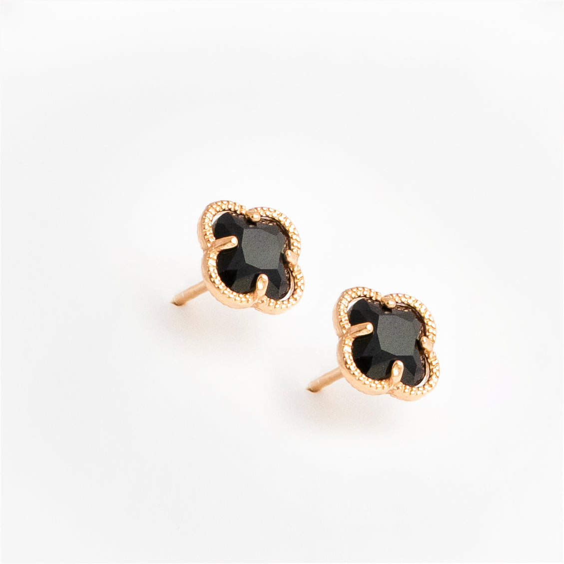 Clover | Earrings with Black Quartz