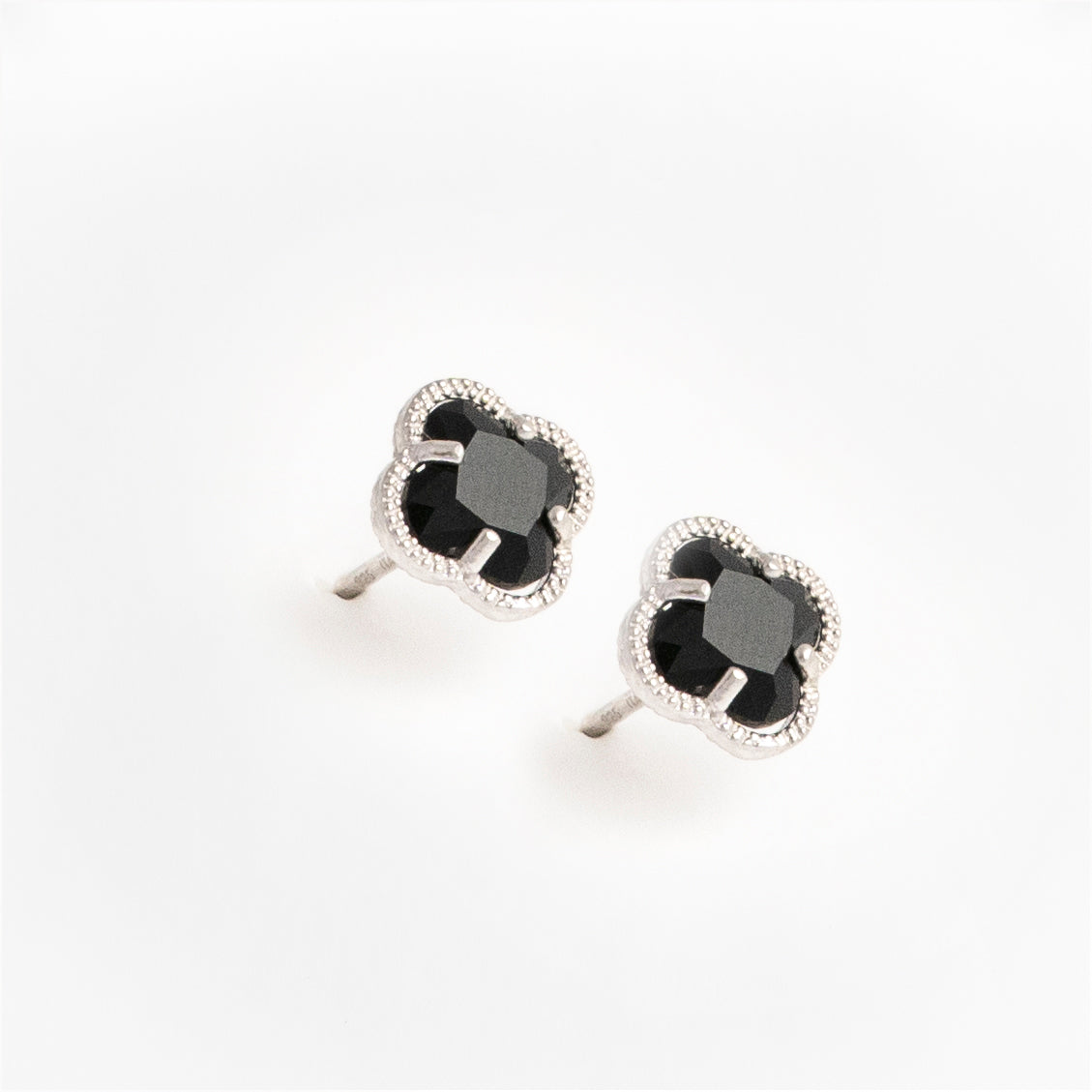 Clover | Earrings with Black Quartz