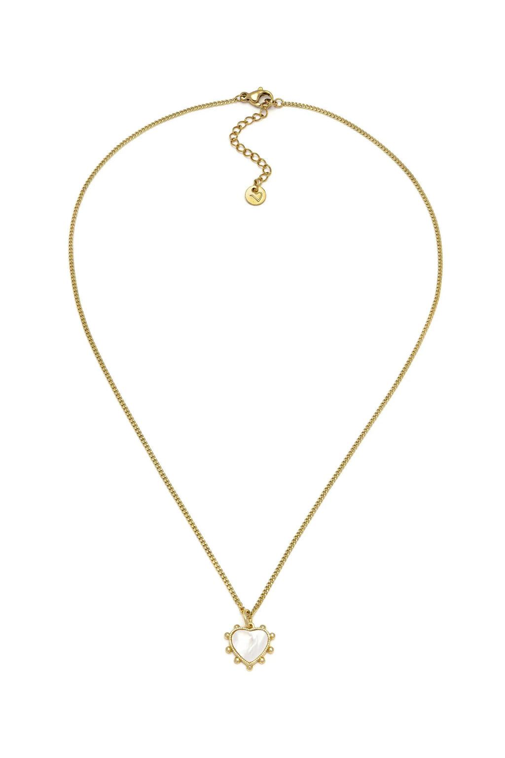 MOTHER-OF-PEARL HEART NECKLACE