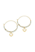 MOTHER-OF-PEARL HEART HOOP EARRINGS