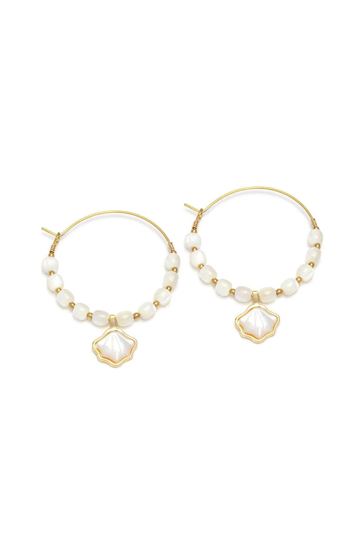 SHELL HOOP EARRINGS