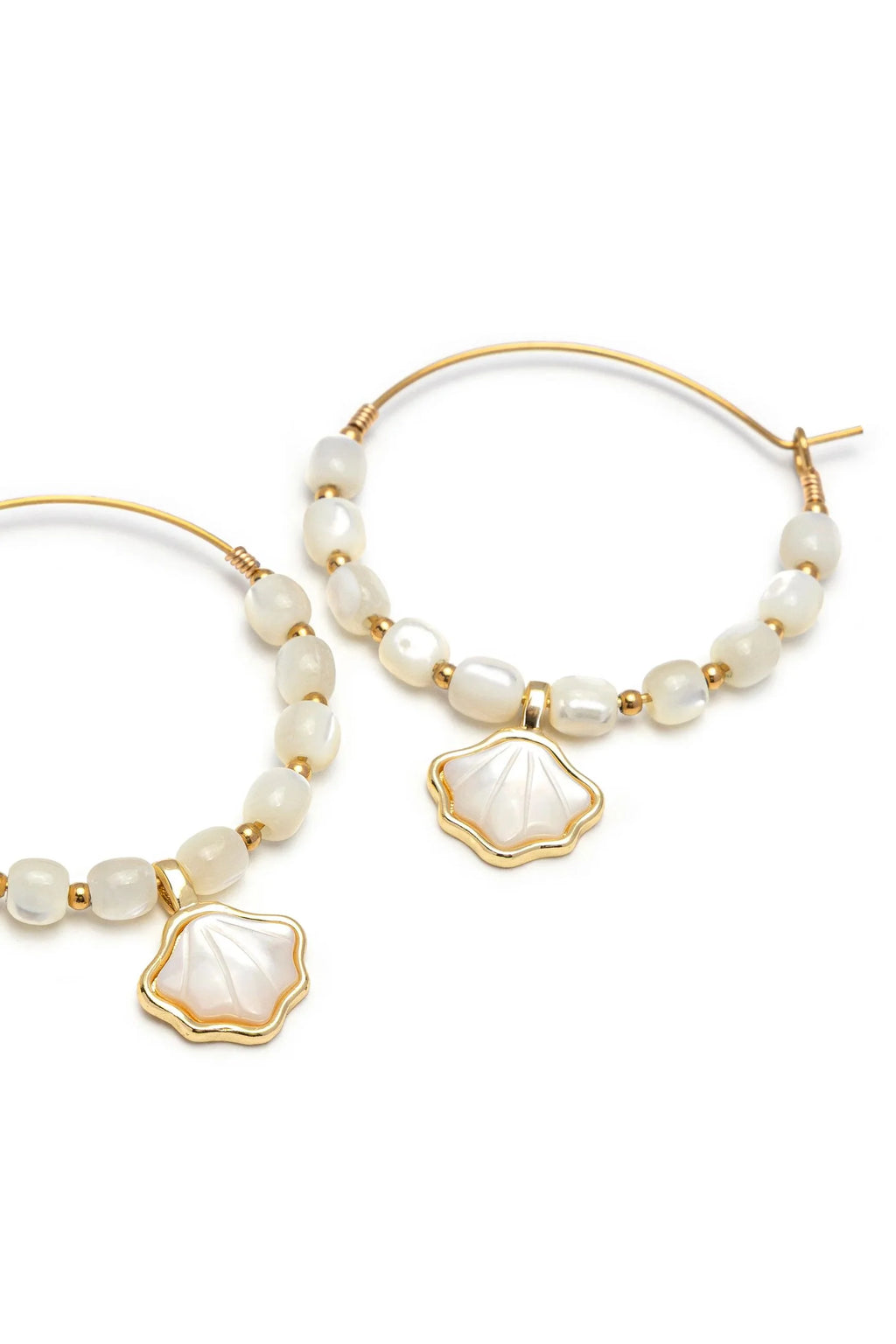 SHELL HOOP EARRINGS