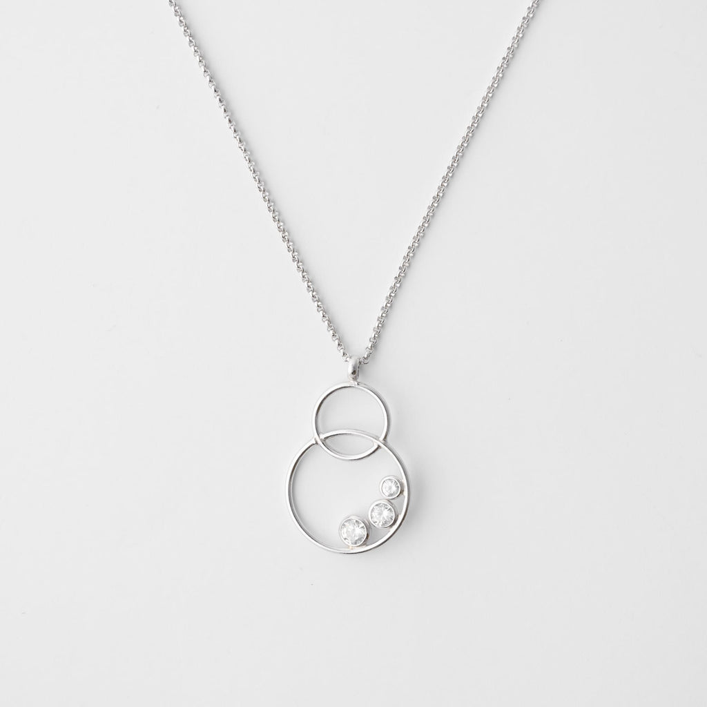 Ocean Wave | Double Hoop with Zircon Necklace