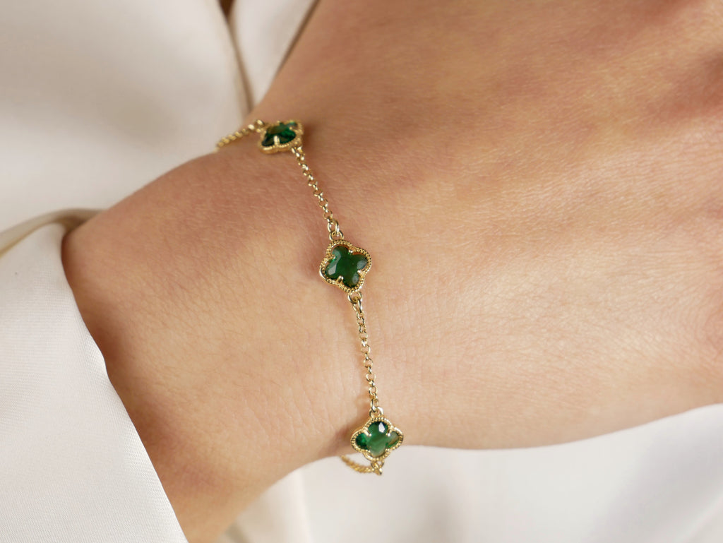 Clover | Bracelet with Emerald Quartz