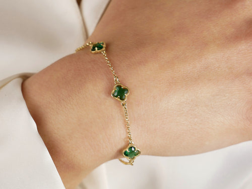 Clover | Bracelet with Emerald Quartz