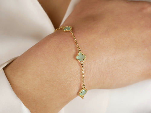 Clover | Bracelet with Green Quartz