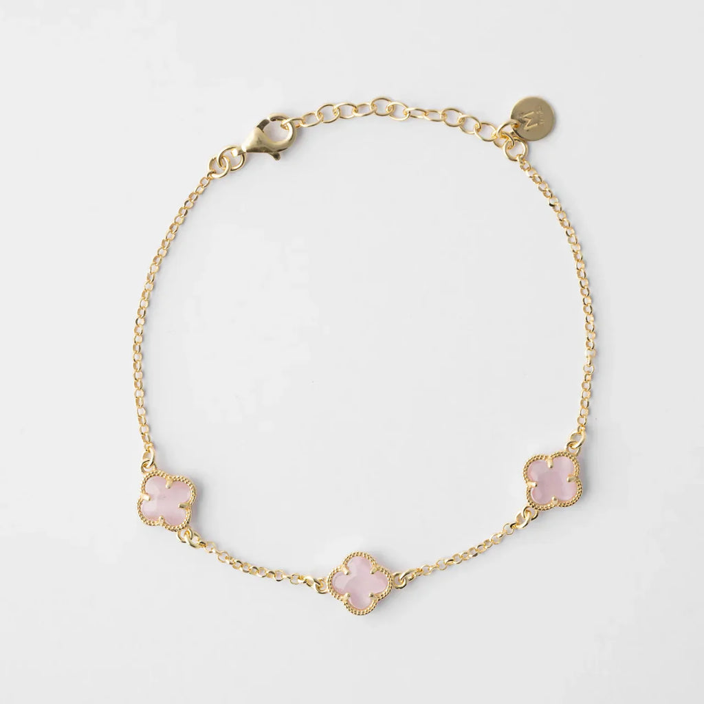 CLOVER | BRACELET WITH PINK QUARTZ