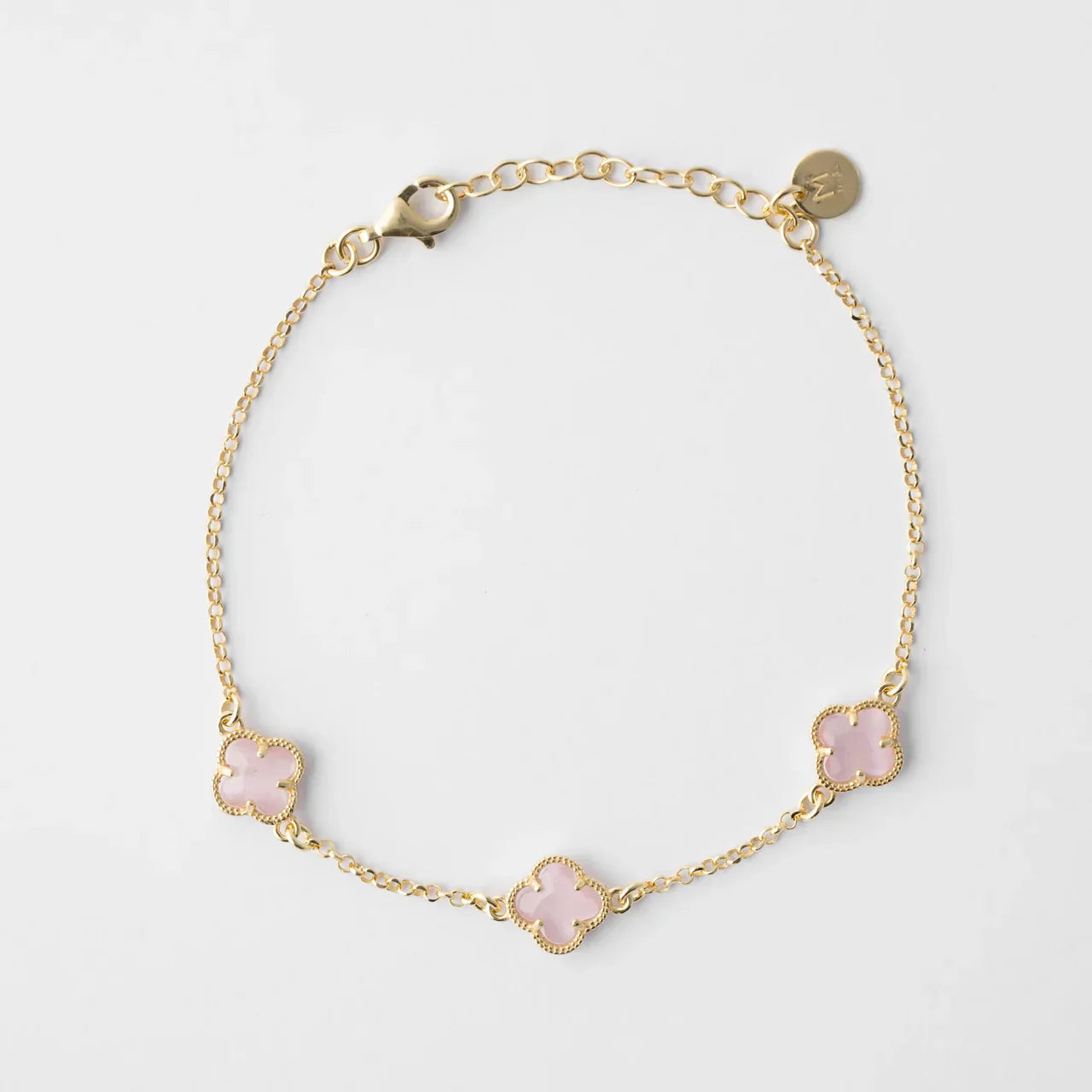CLOVER | BRACELET WITH PINK QUARTZ
