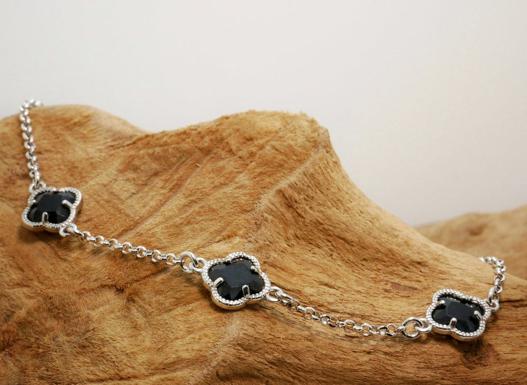 Clover | Bracelet with Black Quartz