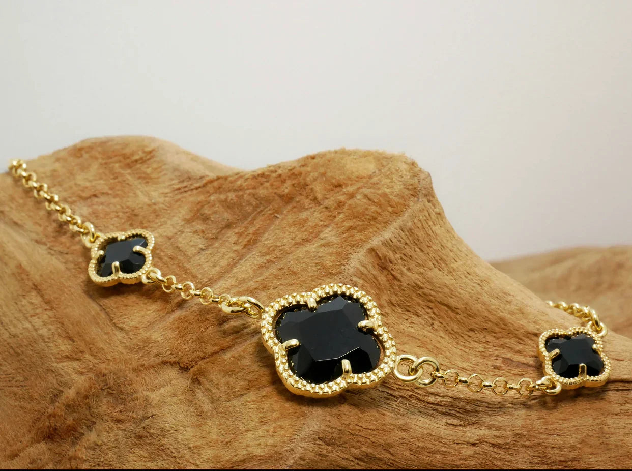 CLOVER | BRACELET WITH BLACK QUARTZ