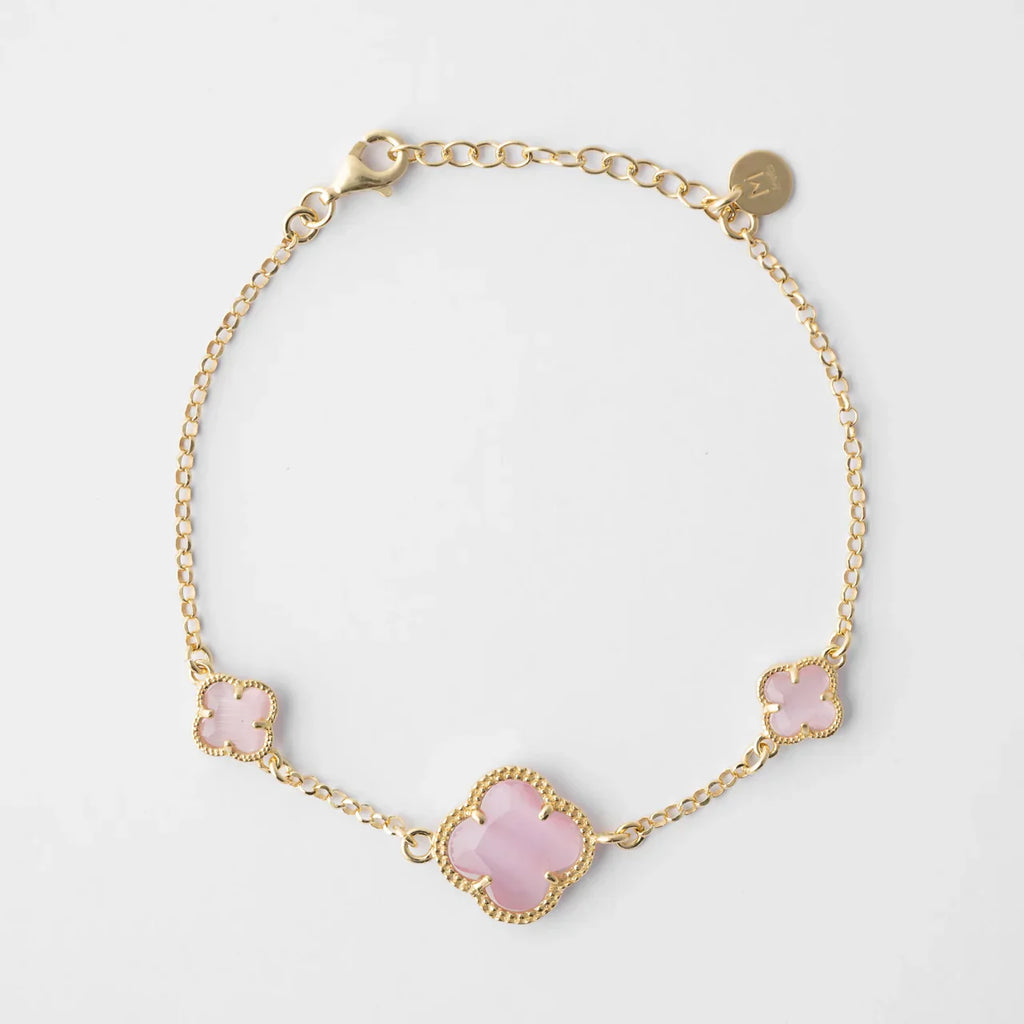 CLOVER | BRACELET WITH PINK QUARTZ