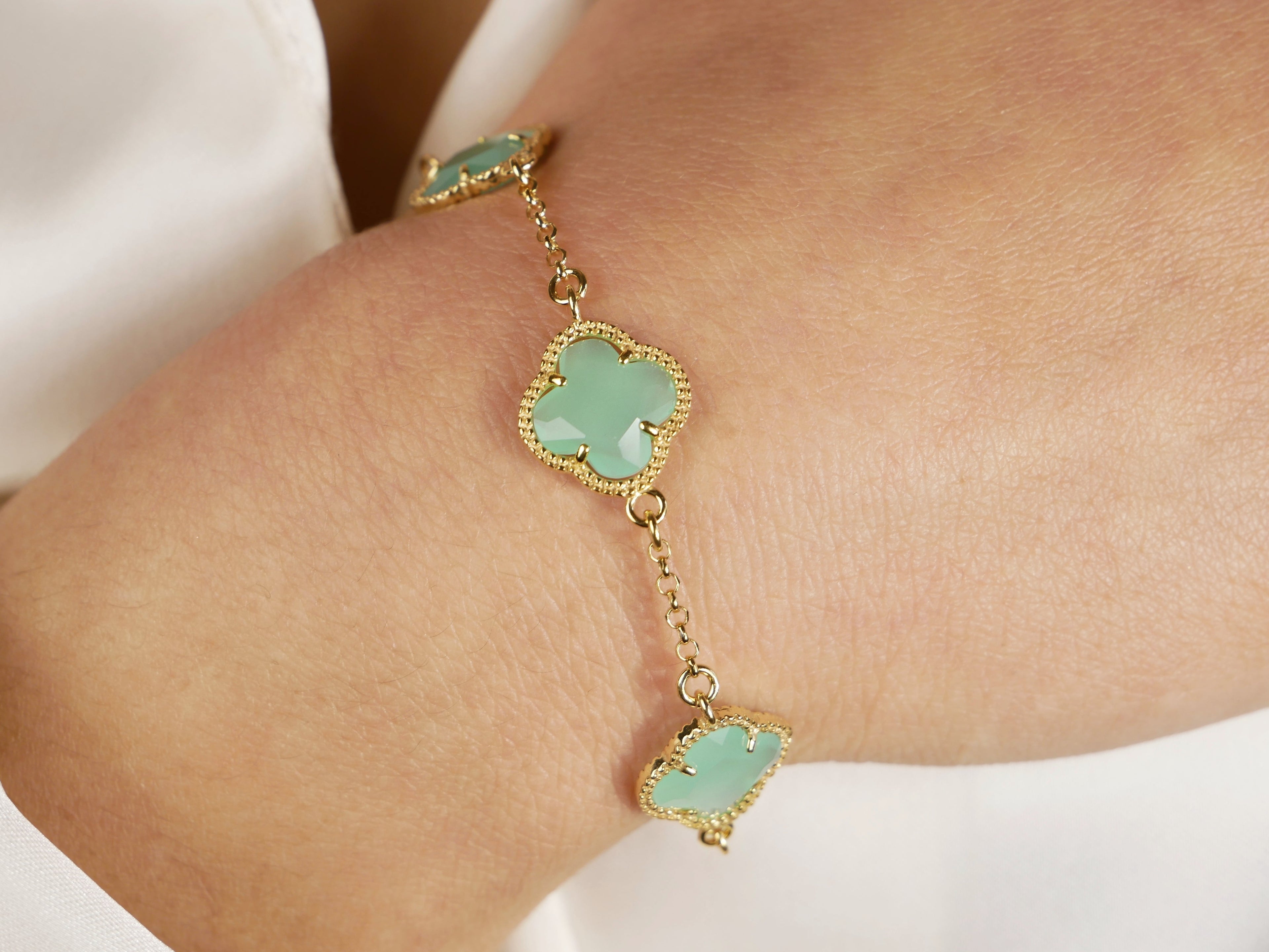 Clover | Bracelet with Green Quartz