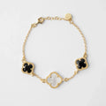 CLOVER | BRACELET WITH BLACK QUARTZ AND MOTHER OF PEARL