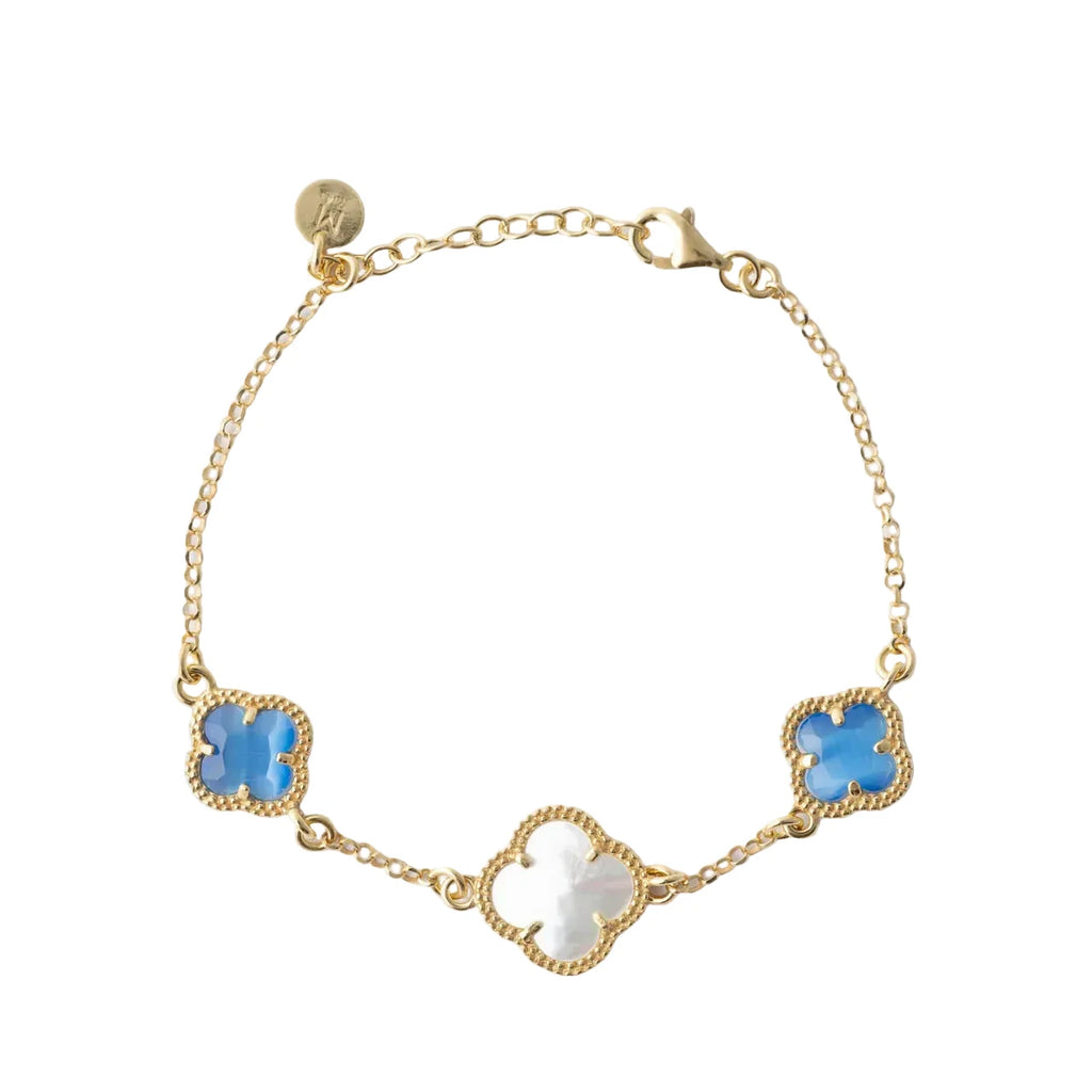 CLOVER | BRACELET WITH BLUE QUARTZ AND MOTHER OF PEARL