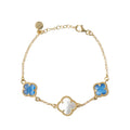 CLOVER | BRACELET WITH BLUE QUARTZ AND MOTHER OF PEARL