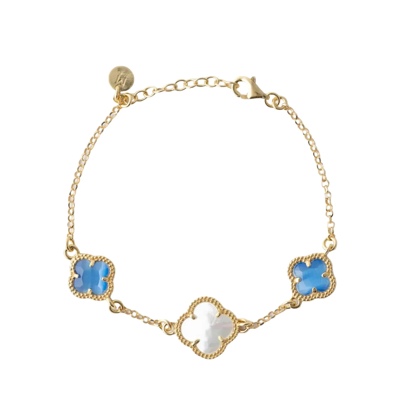 CLOVER | BRACELET WITH BLUE QUARTZ AND MOTHER OF PEARL