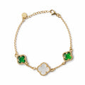 CLOVER | BRACELET WITH EMERALD QUARTZ AND MOTHER OF PEARL