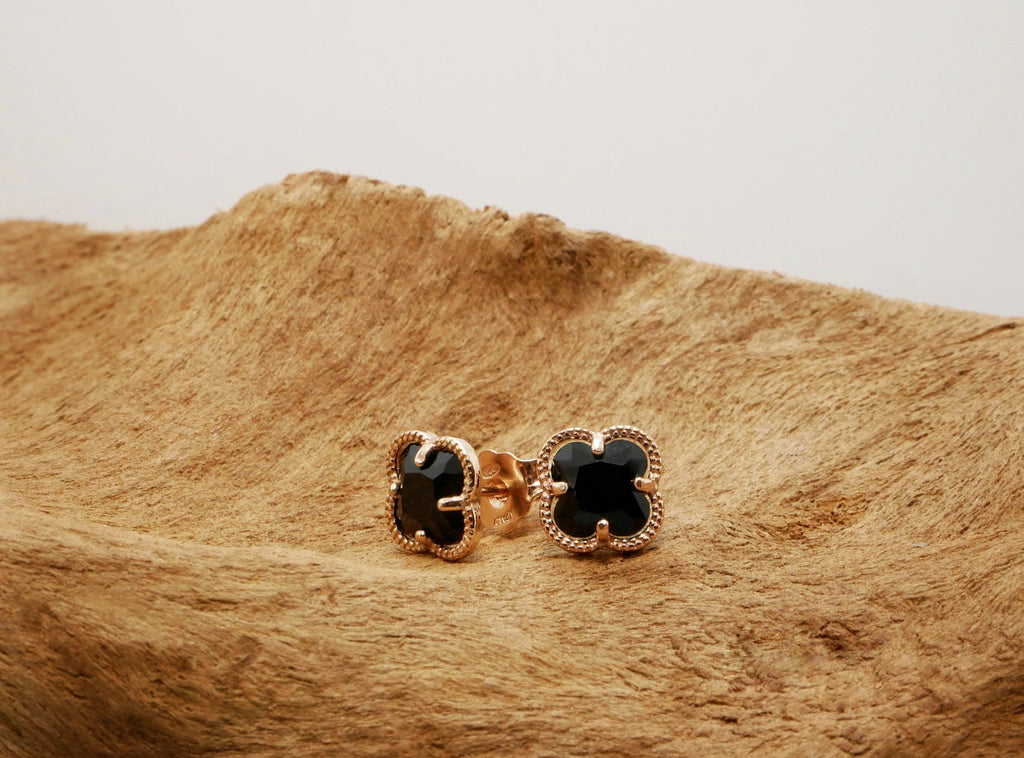 Clover | Earrings with Black Quartz
