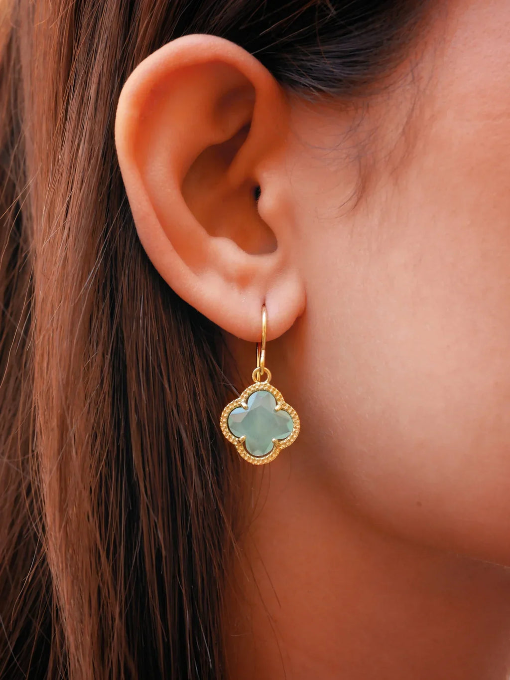 CLOVER | EARRINGS WITH GREEN QUARTZ