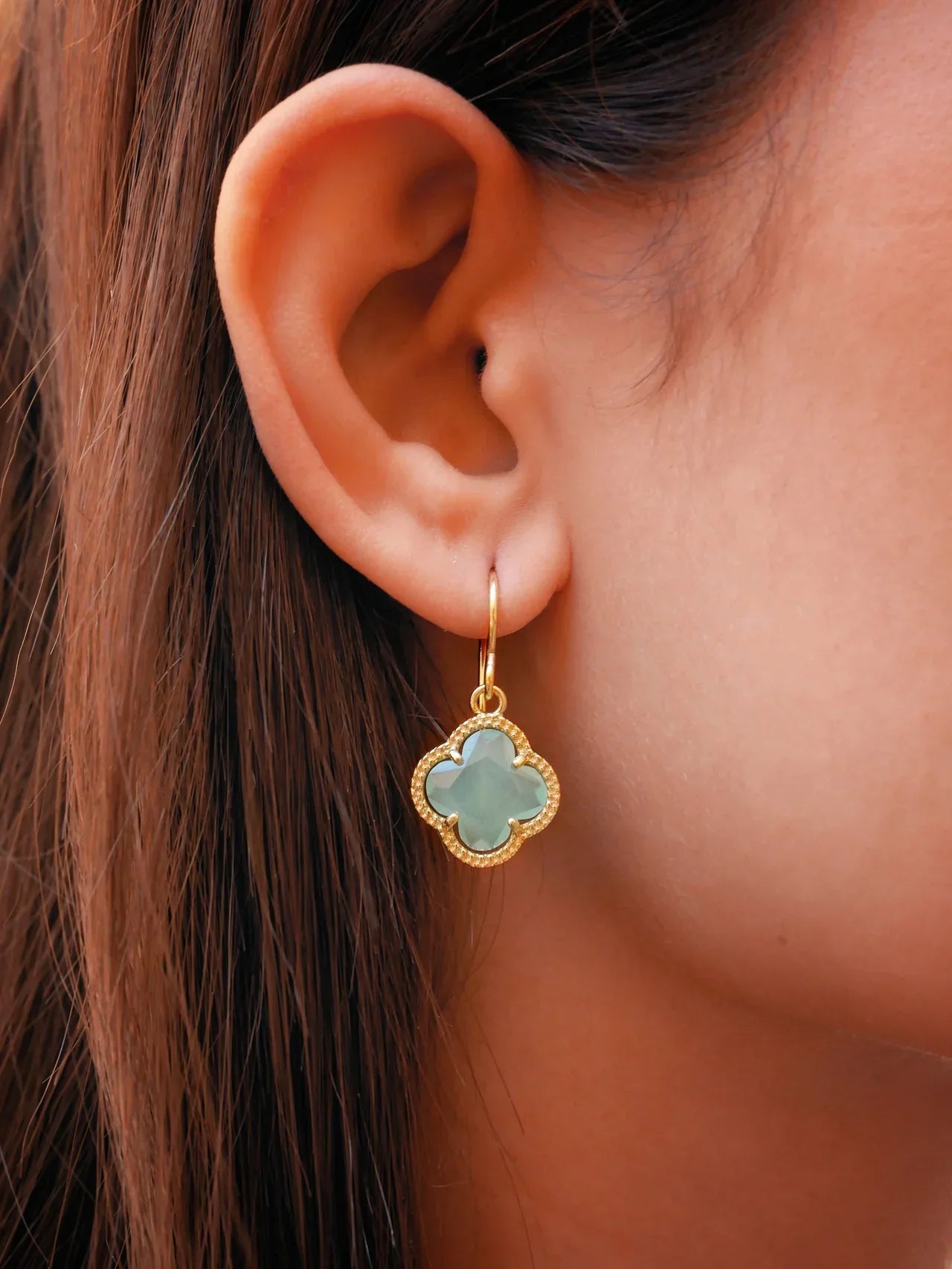 CLOVER | EARRINGS WITH GREEN QUARTZ