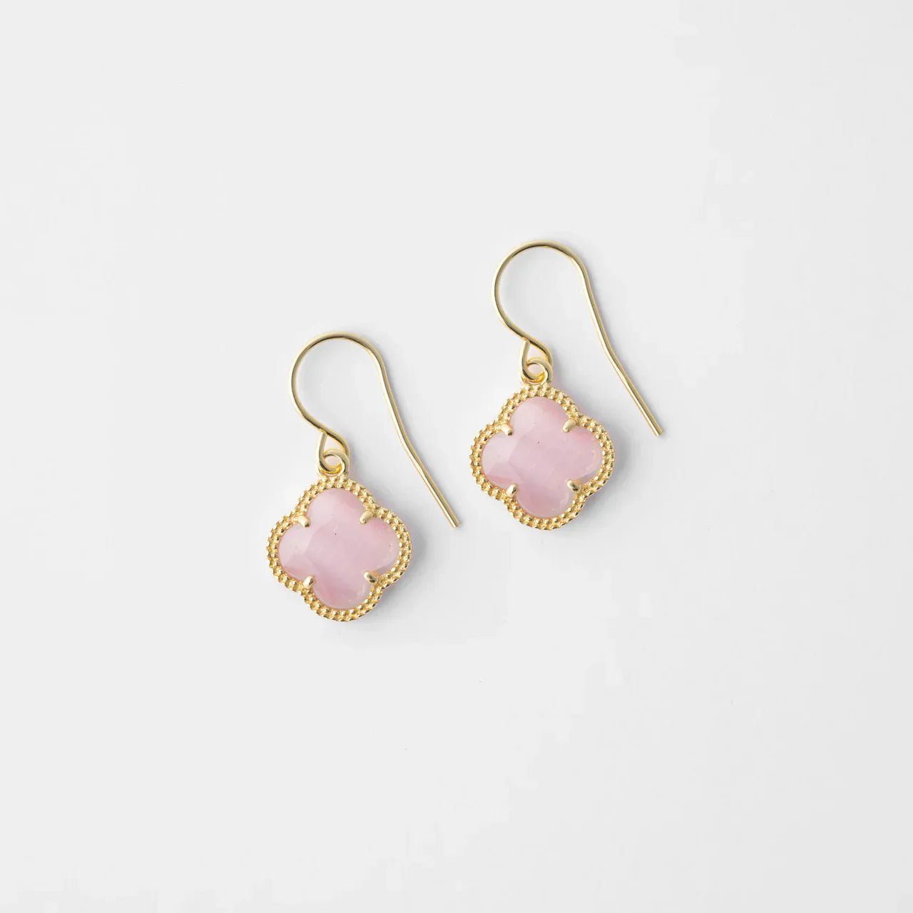 CLOVER | EARRINGS WITH PINK QUARTZ