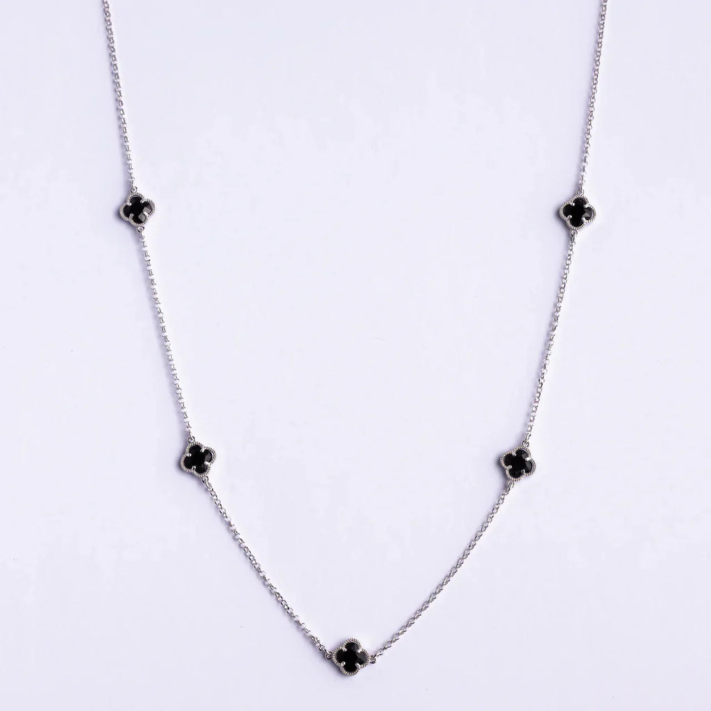 CLOVER | NECKLACE WITH BLACK QUARTZ