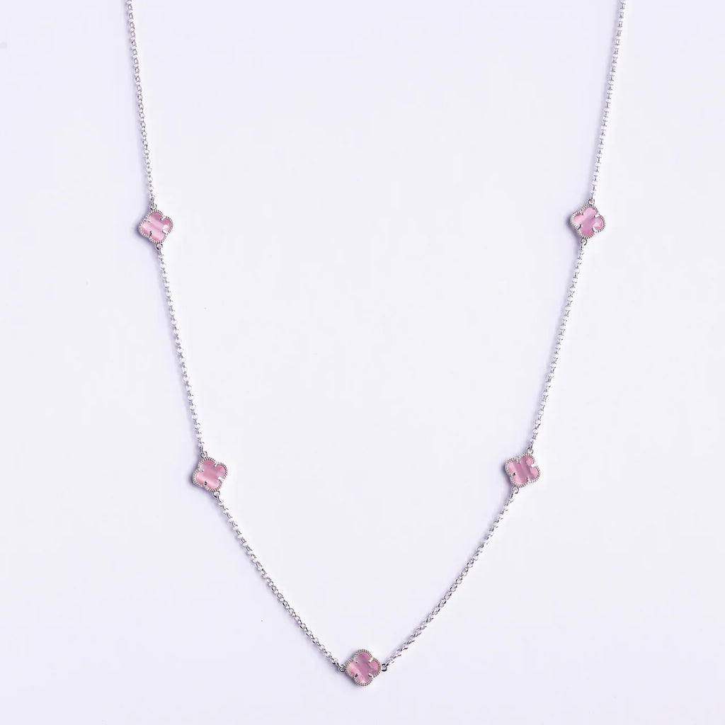 CLOVER | NECKLACE WITH PINK QUARTZ