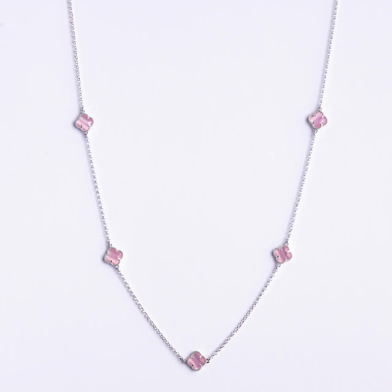 CLOVER | NECKLACE WITH PINK QUARTZ