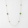 Clover long necklace with emerald quartz