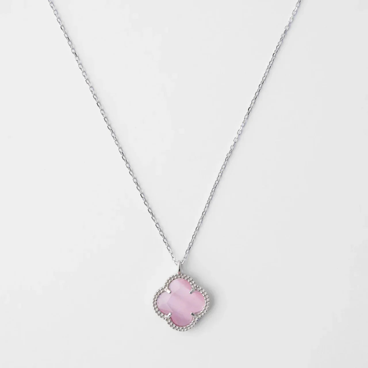 CLOVER | NECKLACE WITH PINK QUARTZ