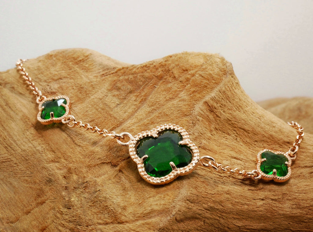 Clover | Bracelet with Emerald Quartz