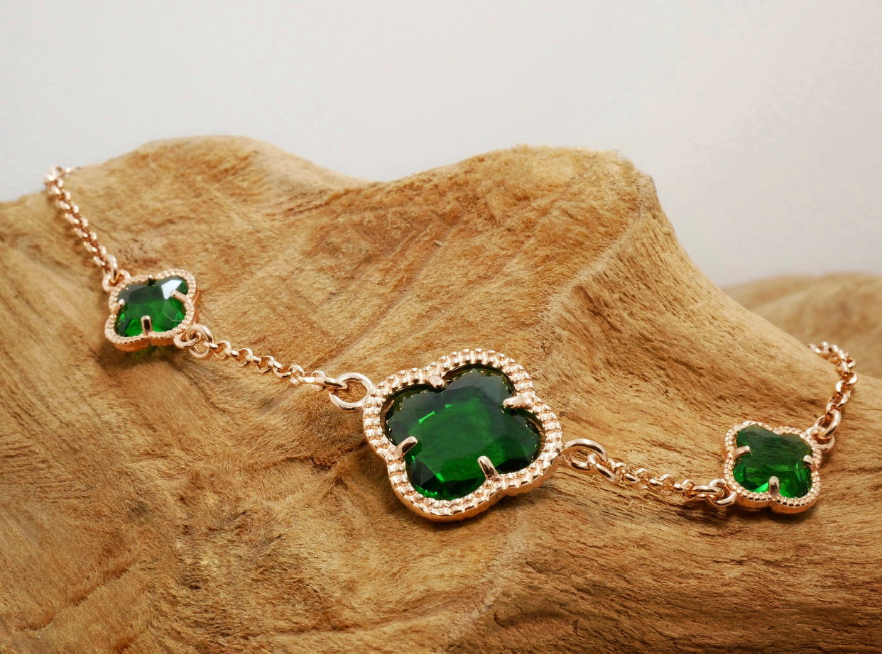 Clover | Bracelet with Emerald Quartz