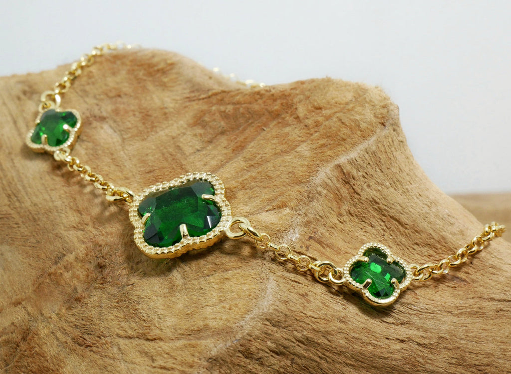 Clover | Bracelet with Emerald Quartz