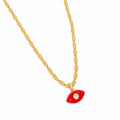 RED GOLD EYE NECKLACE