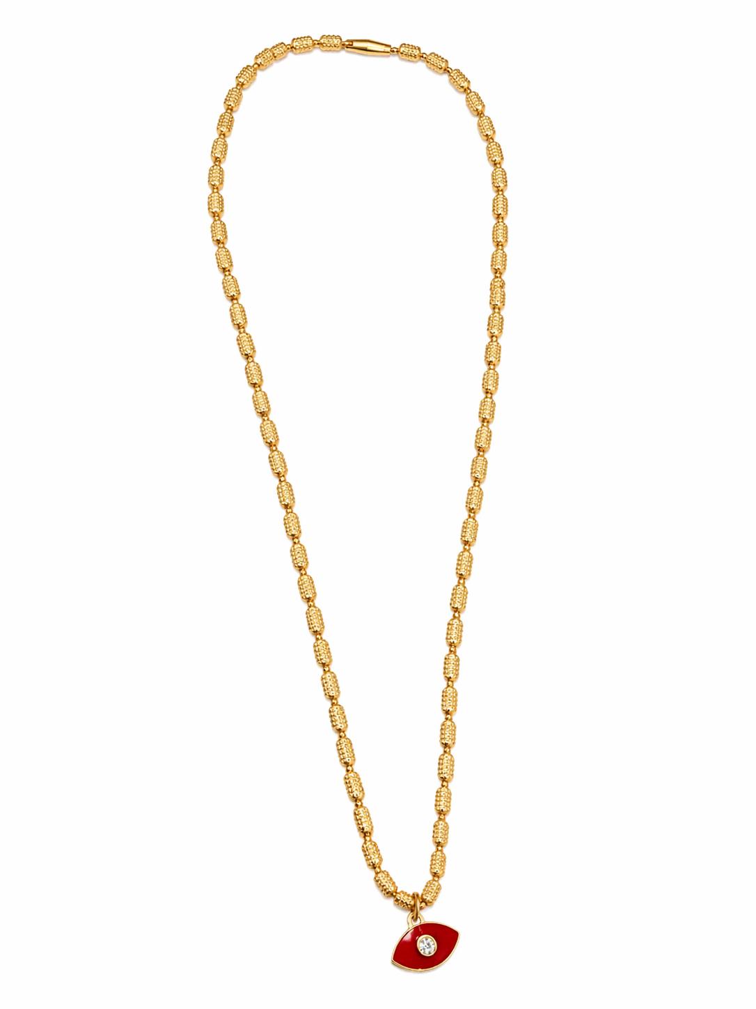 RED GOLD EYE NECKLACE