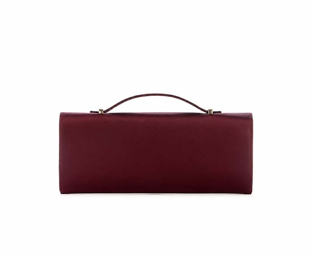 ZALINA SATIN TOP-HANDLE CLUTCH BAG